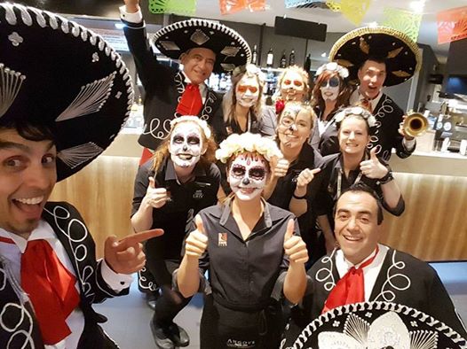 Staff photo at Renmark Club Mexican themed